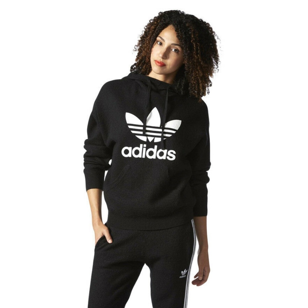 adidas originals trefoil logo hoodie pullover